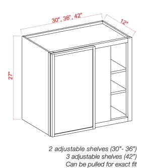 27" Wide Blind Wall Cabinet - Shaker Slim