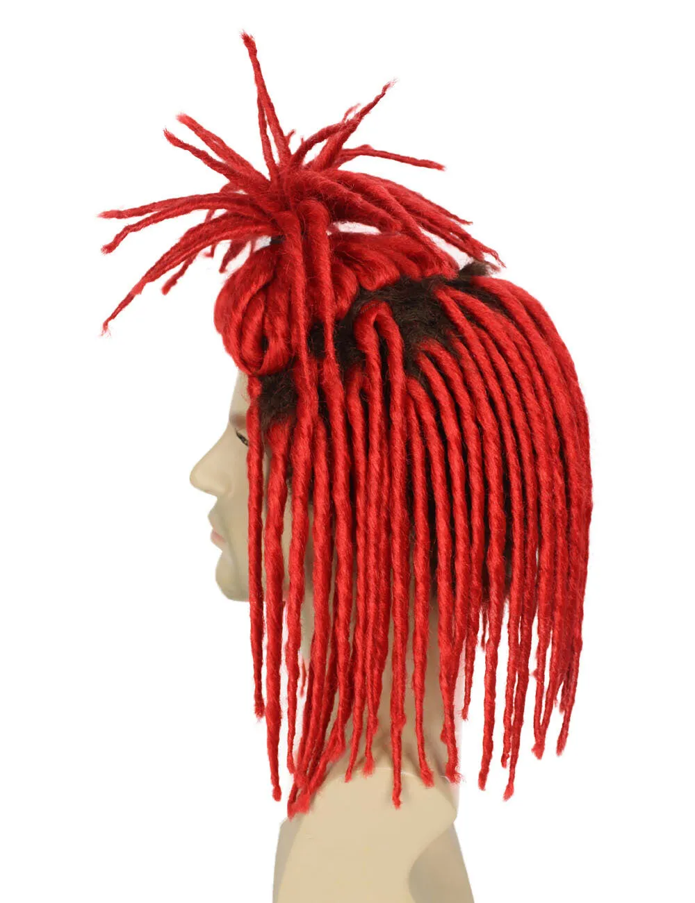 Adult Men's Red Dreadlock Wig| Perfect for Halloween| Flame-retardant Synthetic Fiber