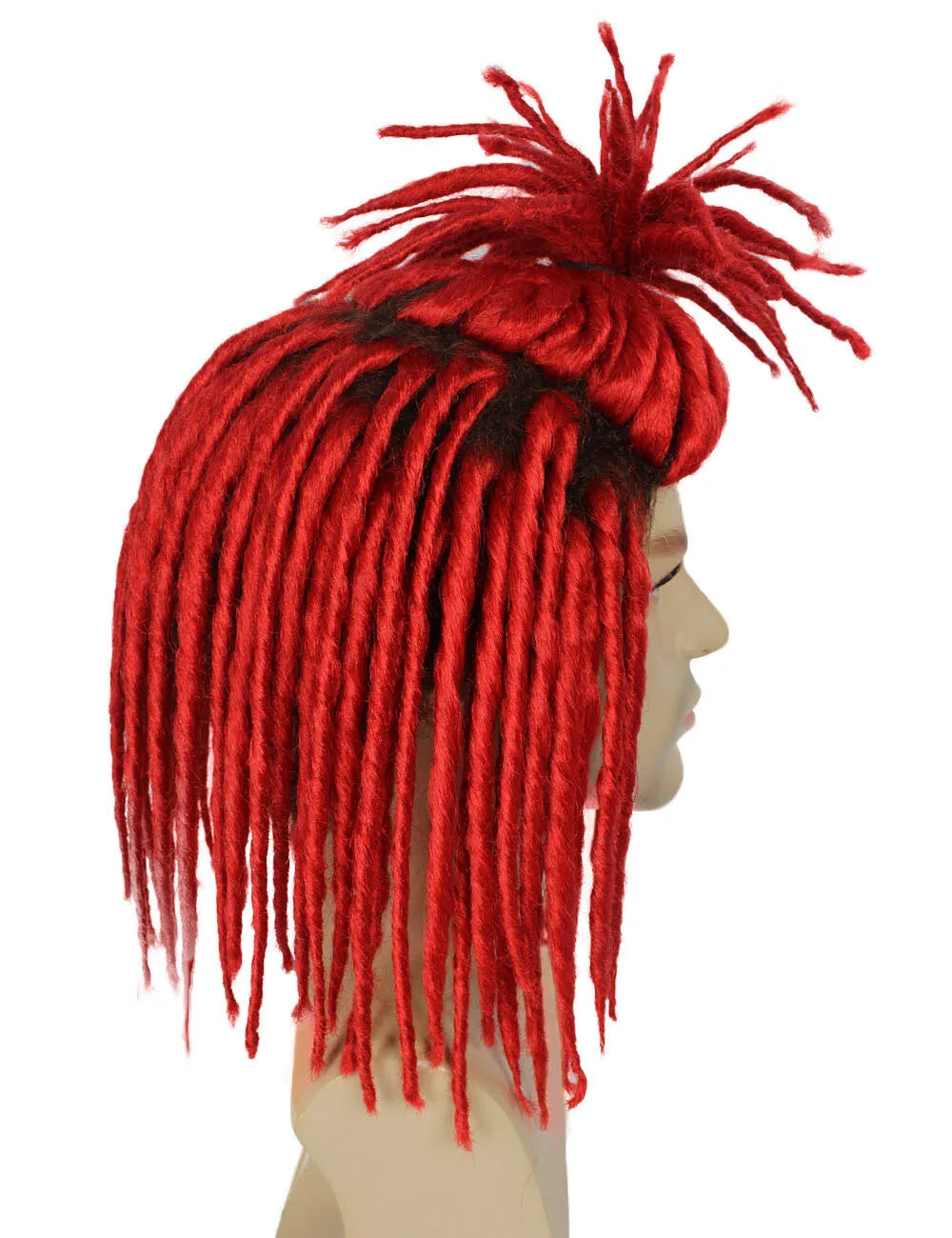 Adult Men's Red Dreadlock Wig| Perfect for Halloween| Flame-retardant Synthetic Fiber