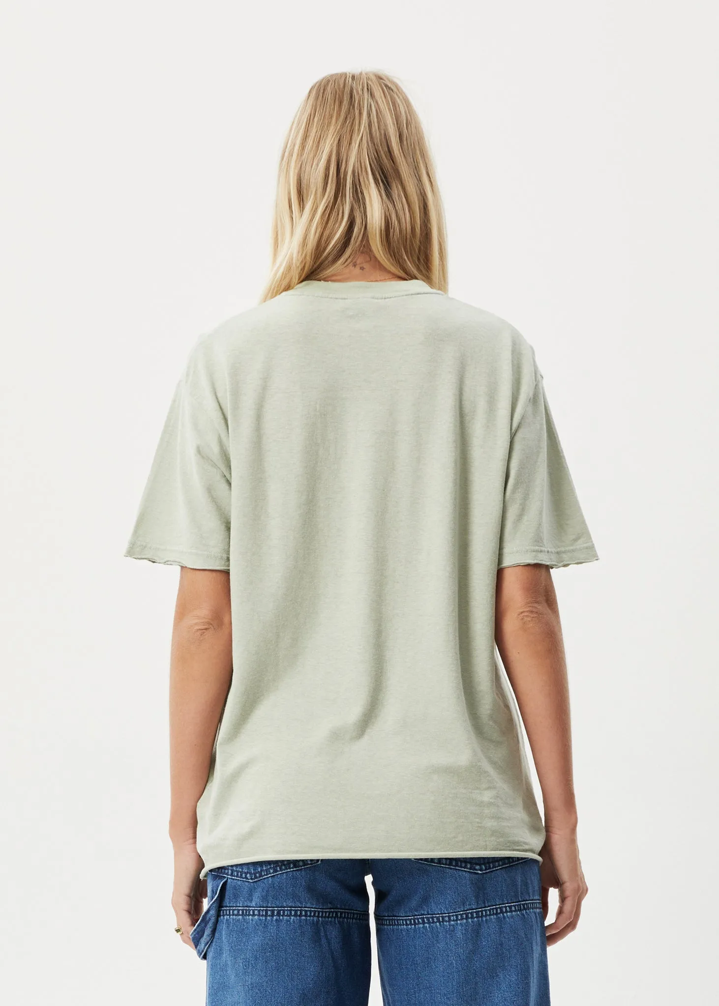 AFENDS Womens Slay - Oversized Tee - Eucalyptus