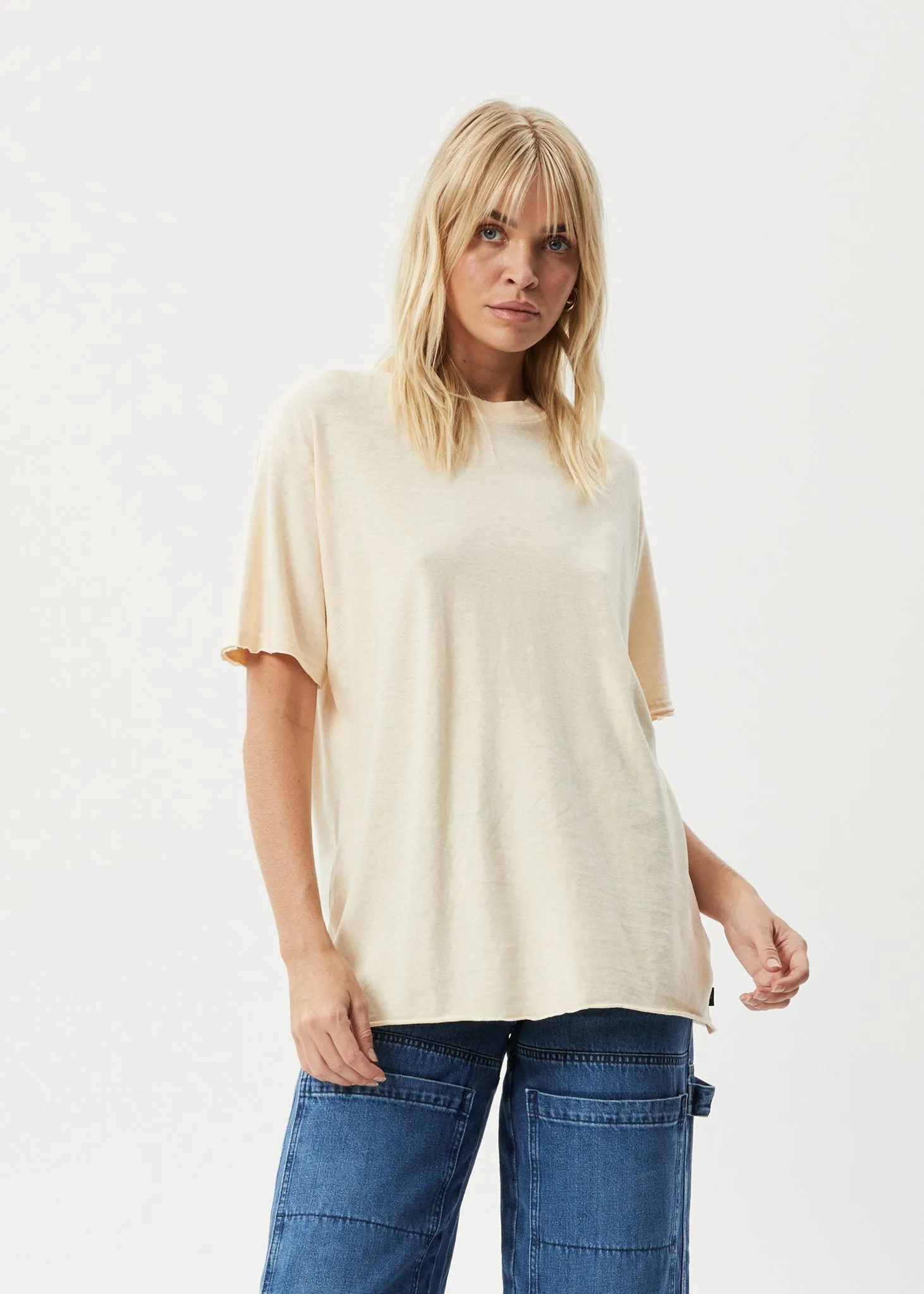 AFENDS Womens Slay - Oversized Tee - Sand