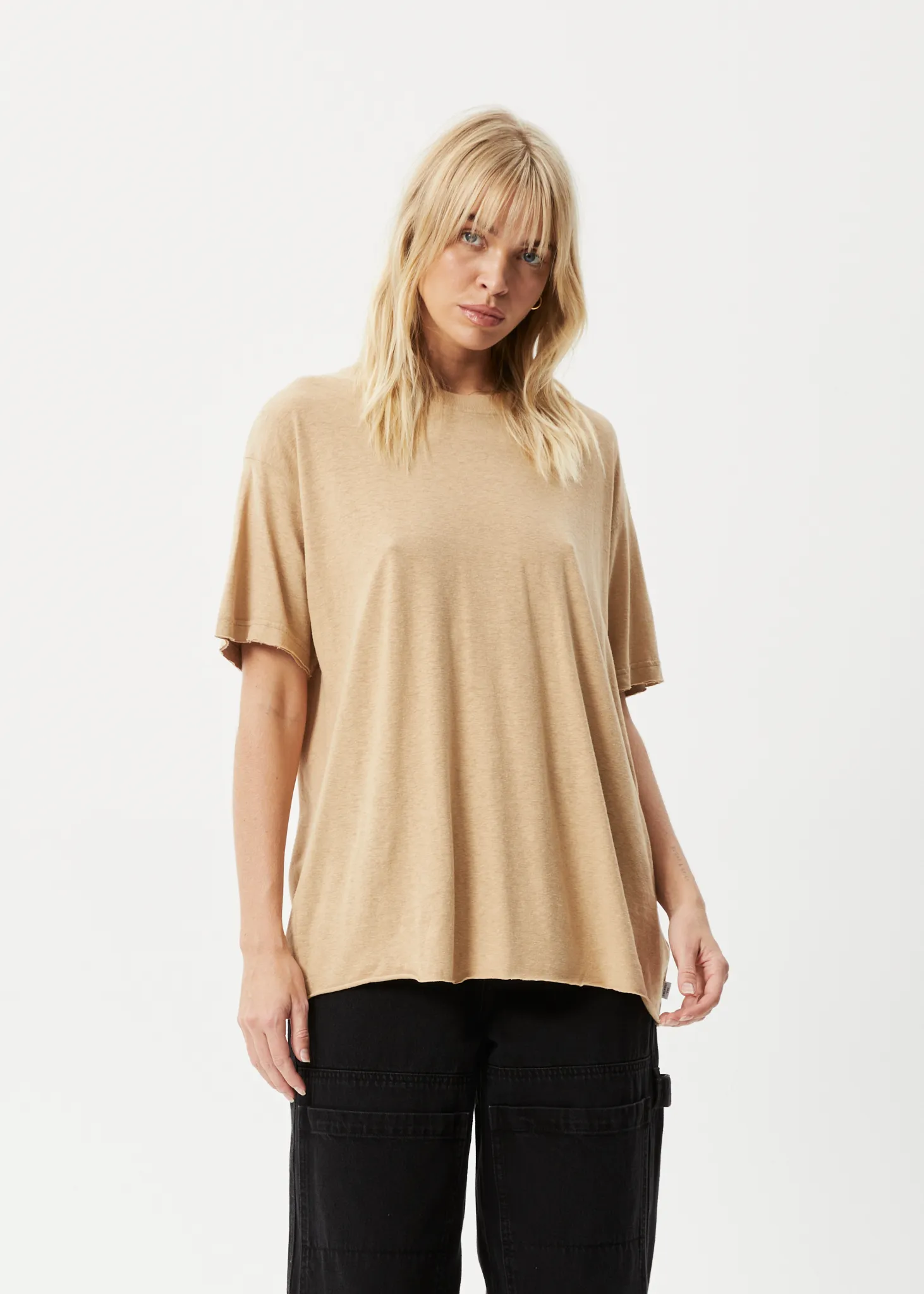 AFENDS Womens Slay - Oversized Tee - Tan