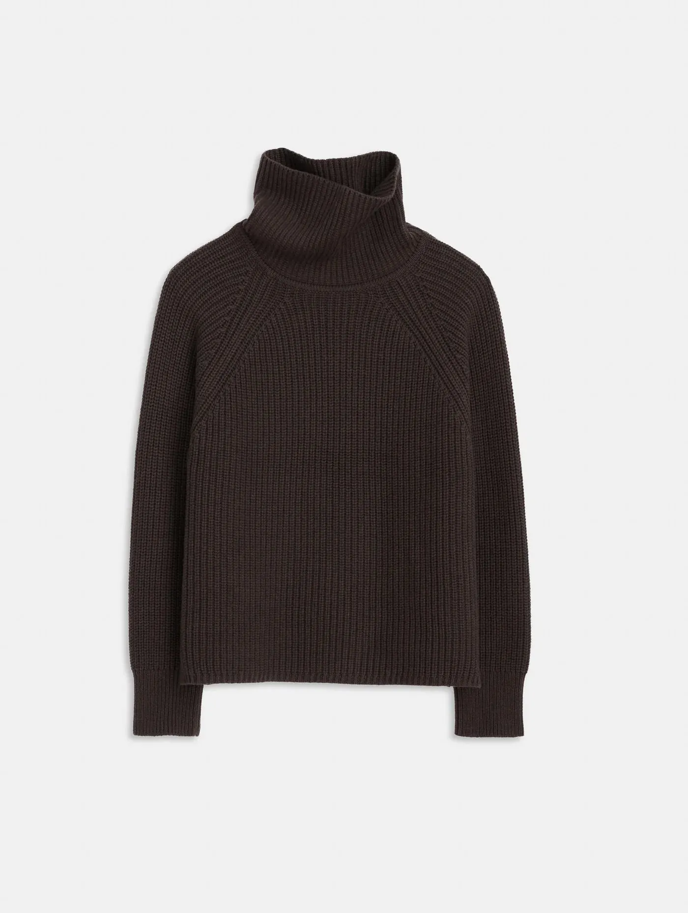 ALEX MILL CHELSEA COTTON-CASHMERE TURTLENECK IN CHOCOLATE