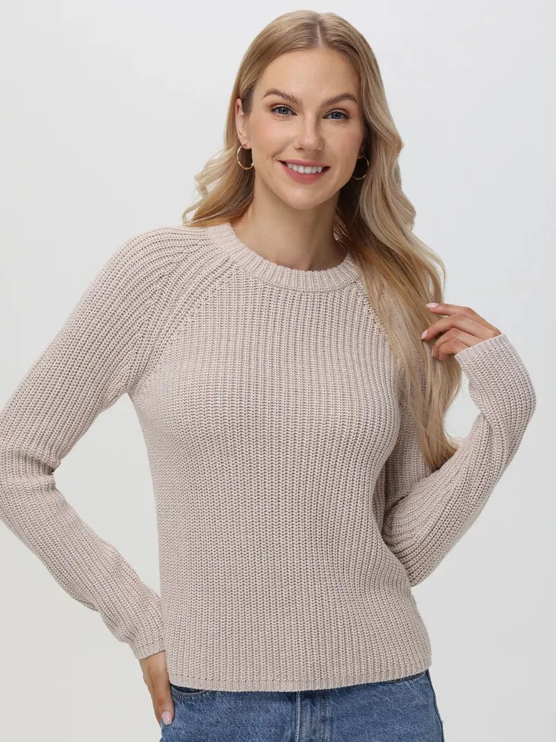 AME Jane Shaker Stitch Sweater in Wheat