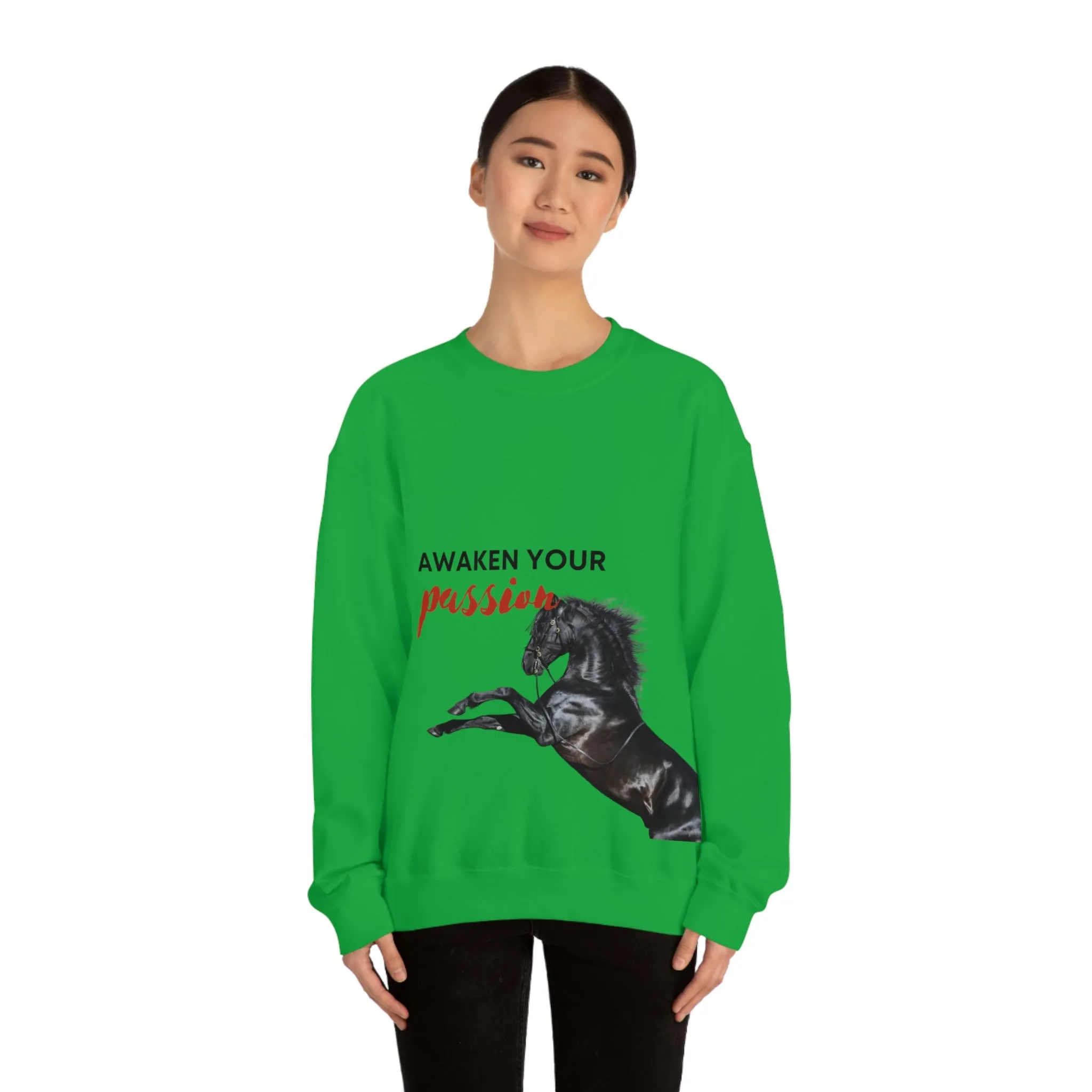 Awaken Your Passion Horse POD Unisex Heavy Blend Crewneck Sweatshirt