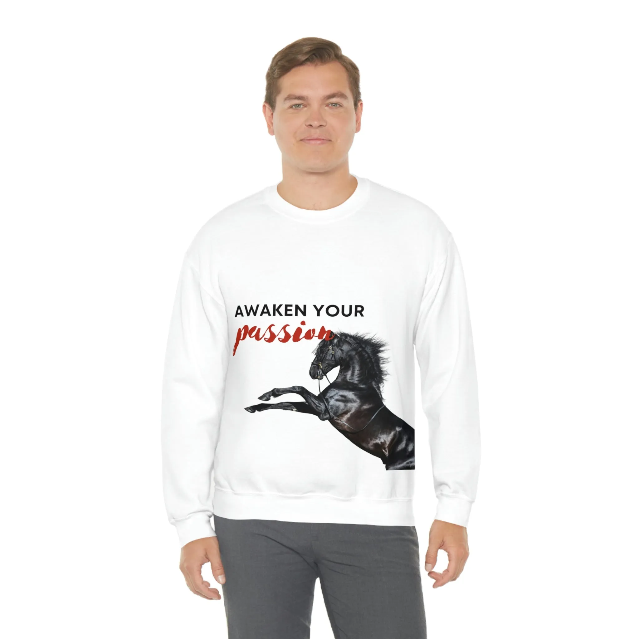 Awaken Your Passion Horse POD Unisex Heavy Blend Crewneck Sweatshirt