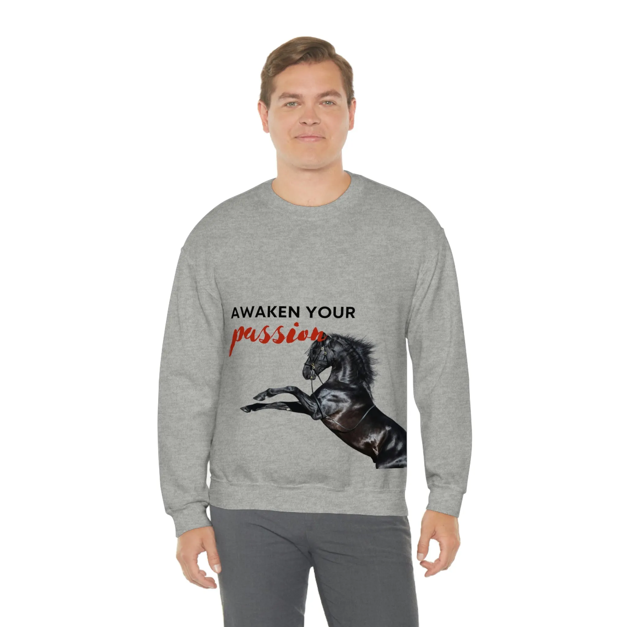 Awaken Your Passion Horse POD Unisex Heavy Blend Crewneck Sweatshirt