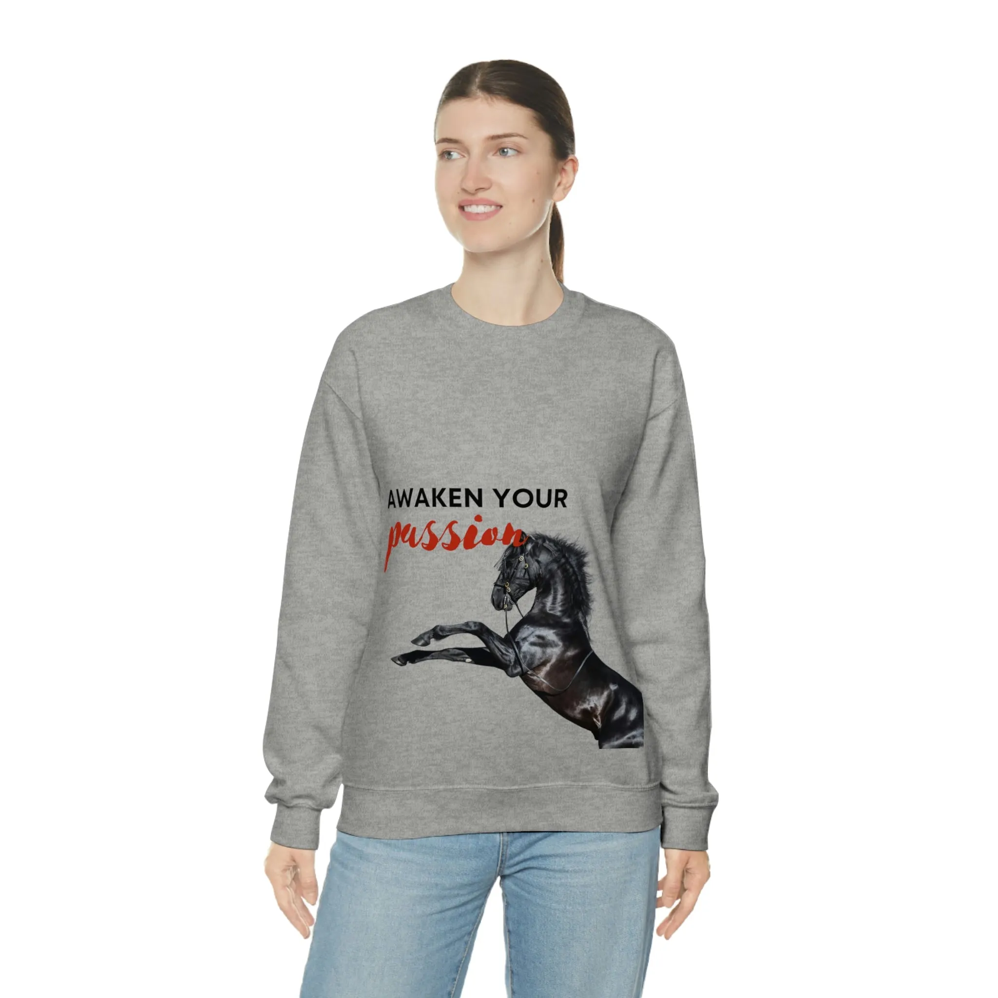 Awaken Your Passion Horse POD Unisex Heavy Blend Crewneck Sweatshirt