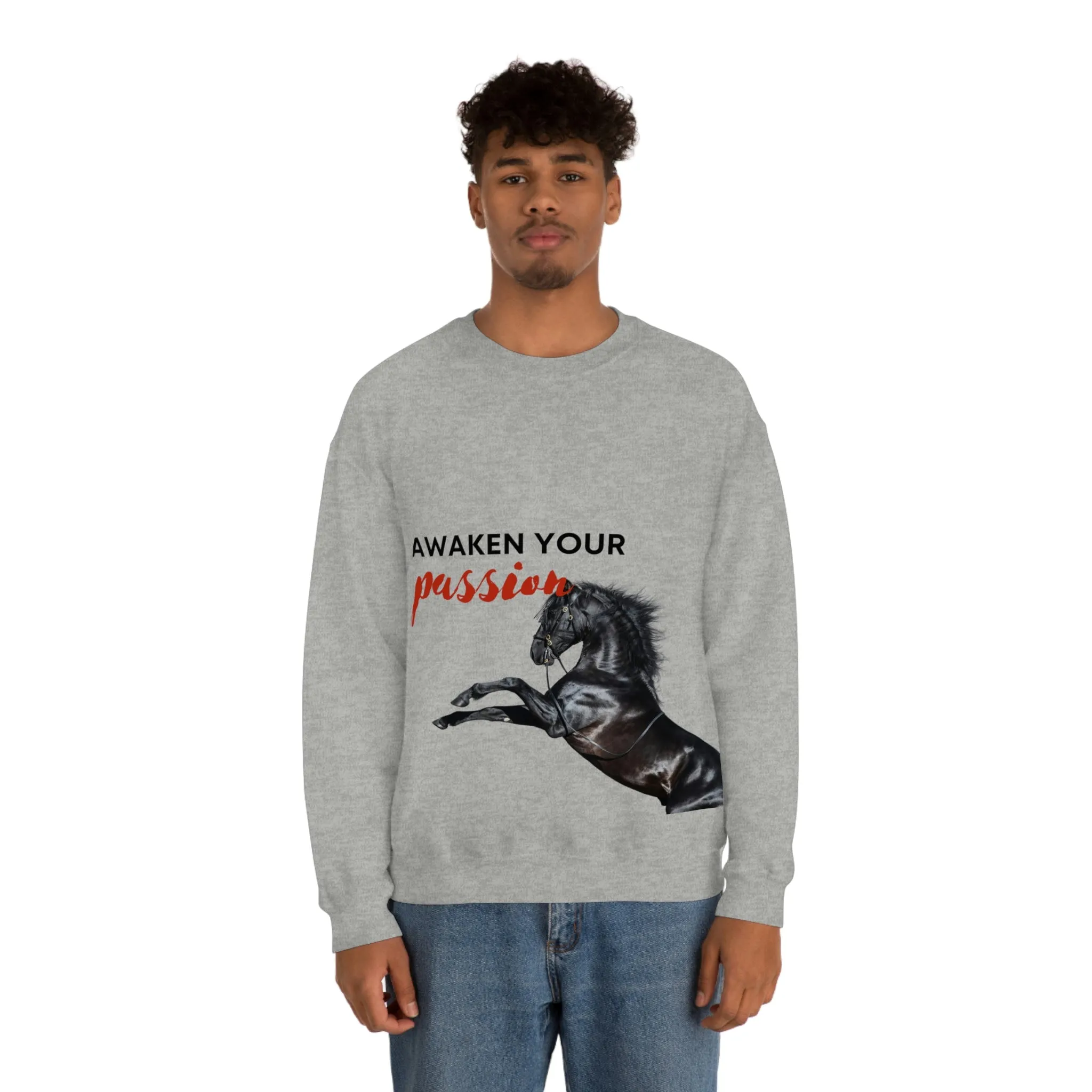 Awaken Your Passion Horse POD Unisex Heavy Blend Crewneck Sweatshirt