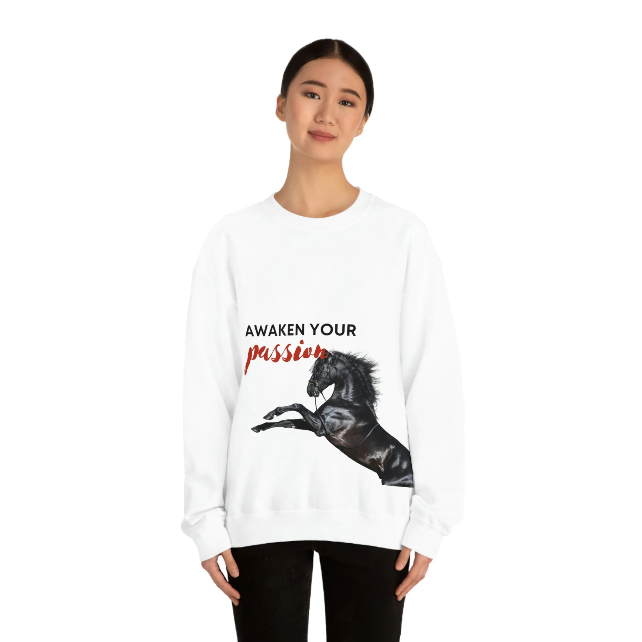 Awaken Your Passion Horse POD Unisex Heavy Blend Crewneck Sweatshirt