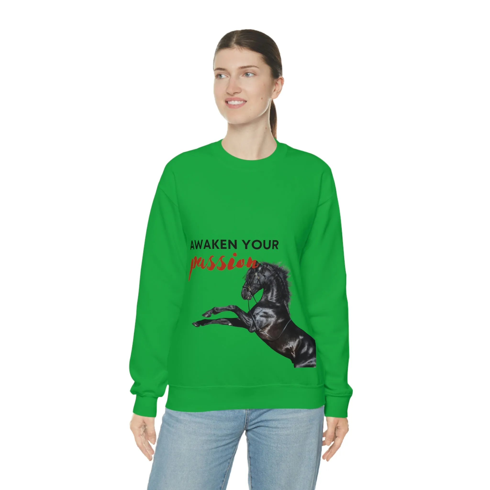 Awaken Your Passion Horse POD Unisex Heavy Blend Crewneck Sweatshirt