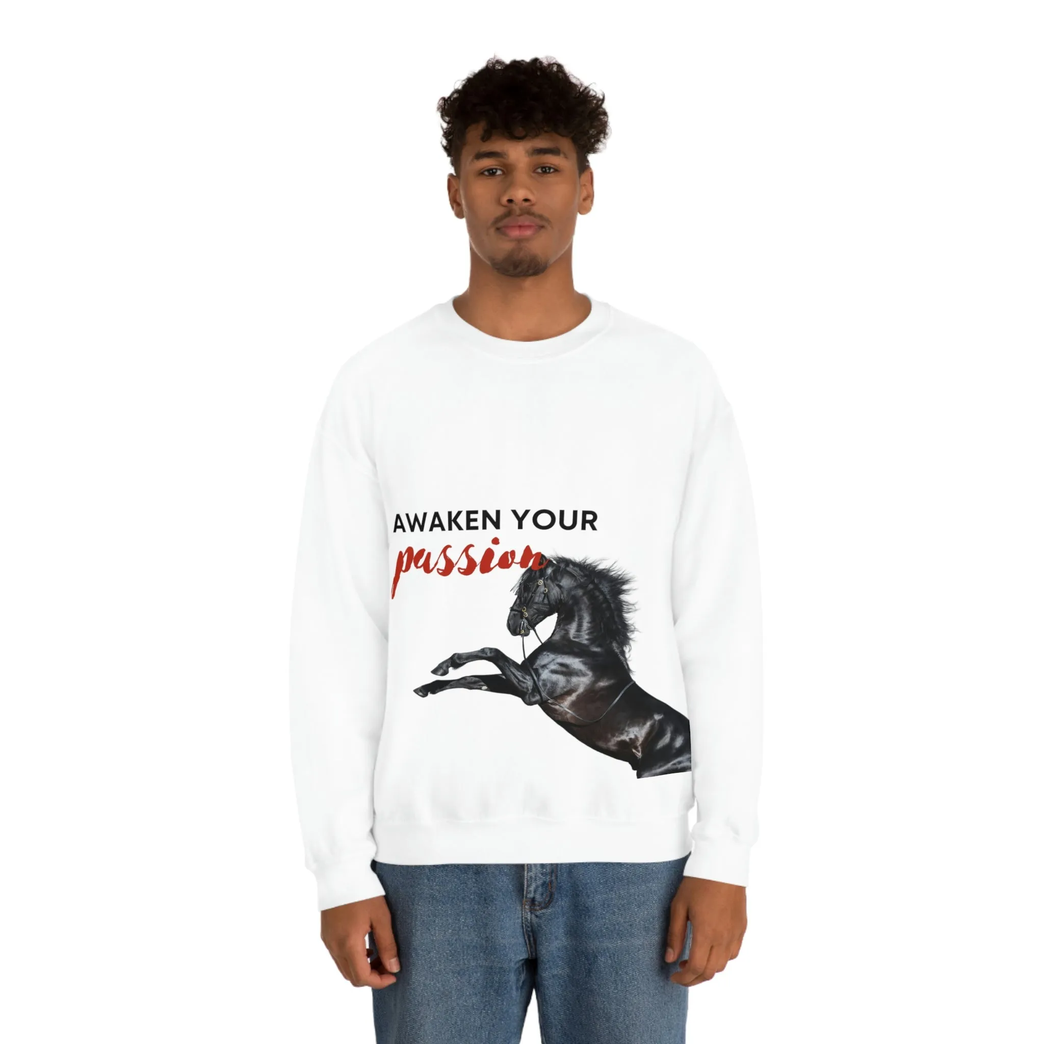 Awaken Your Passion Horse POD Unisex Heavy Blend Crewneck Sweatshirt