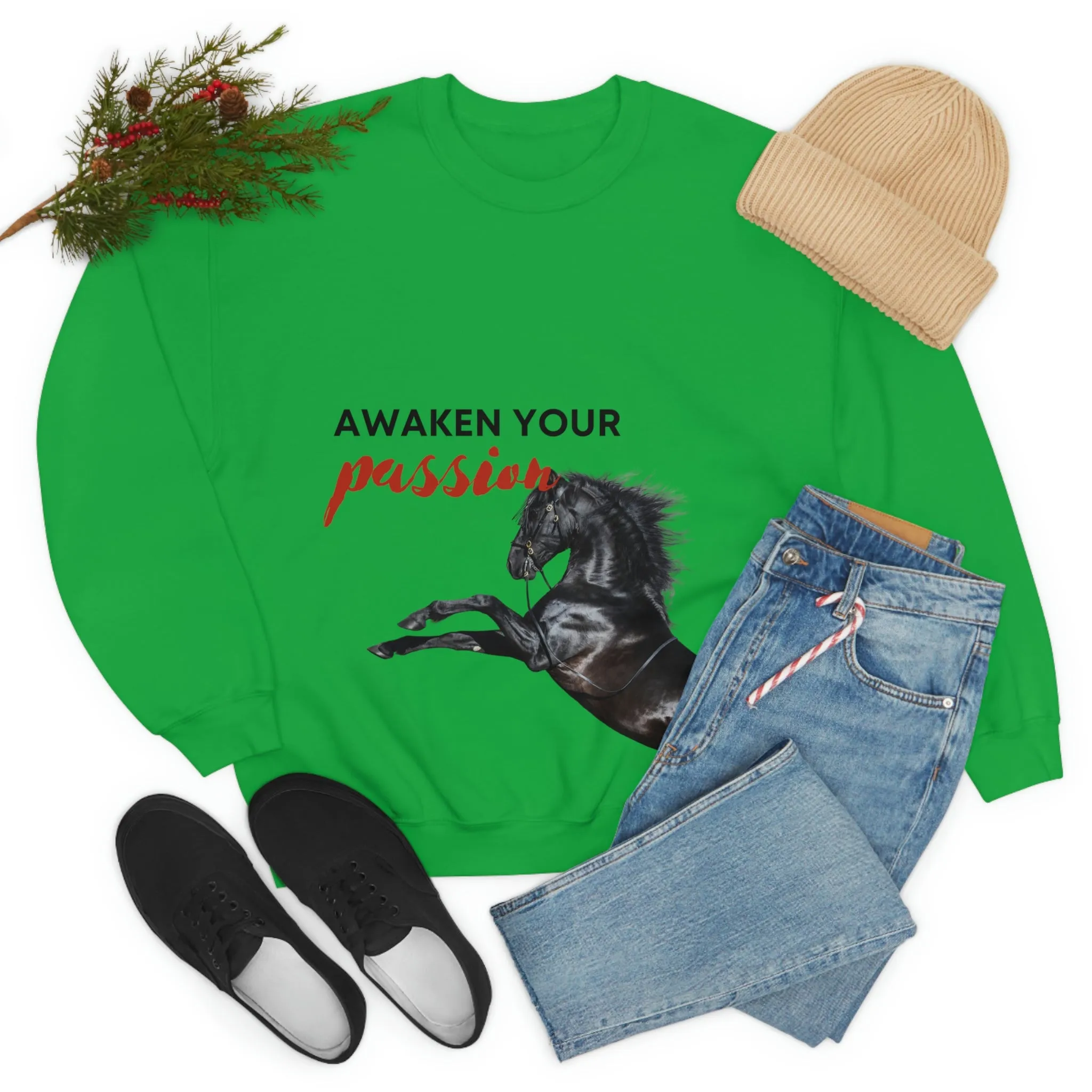 Awaken Your Passion Horse POD Unisex Heavy Blend Crewneck Sweatshirt