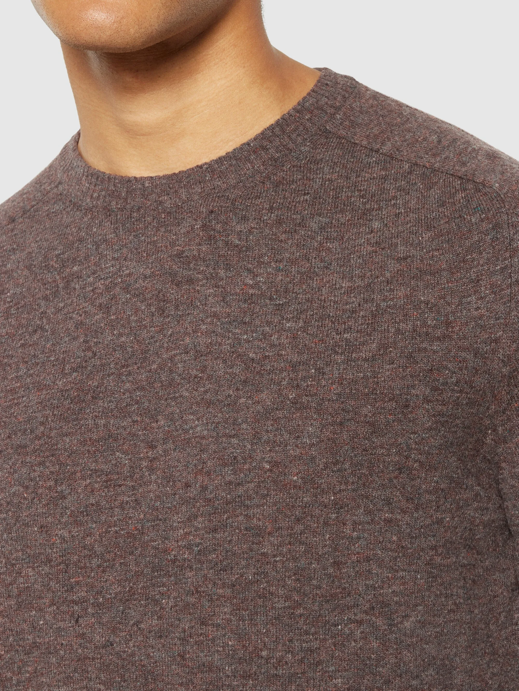 Basic o-neck knit - Demitasse (brown)