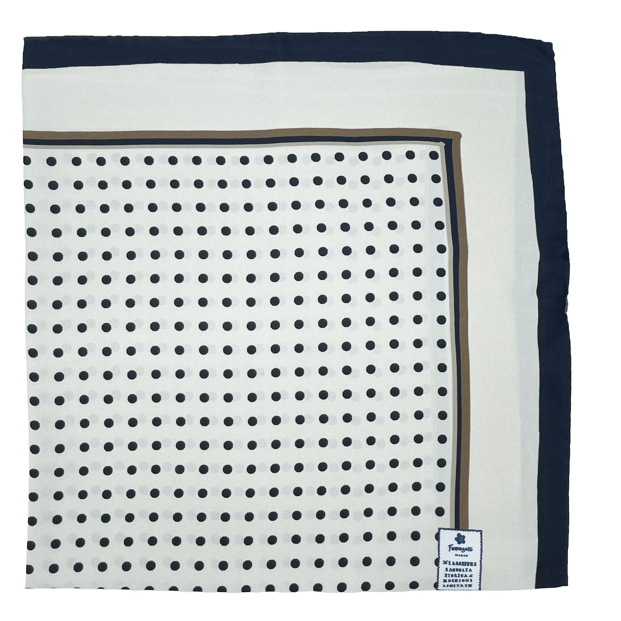 BLACK DOT BEIGE NECKERCHIEF