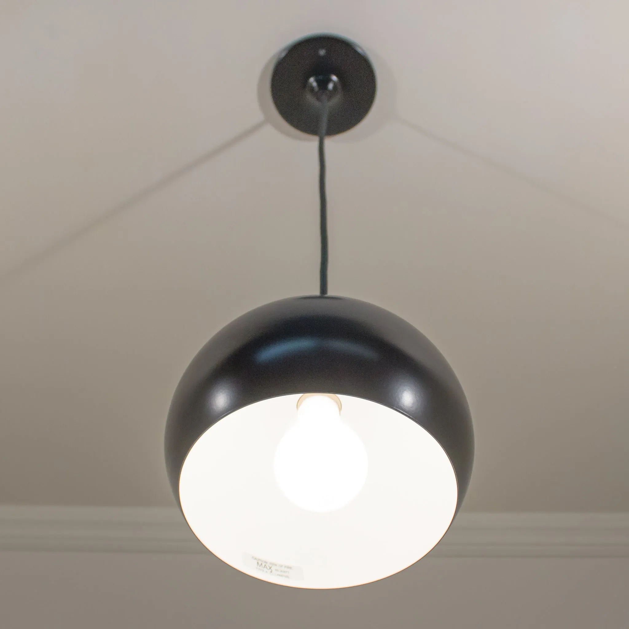 Black Sphere Schoolhouse Electric Pendant Light