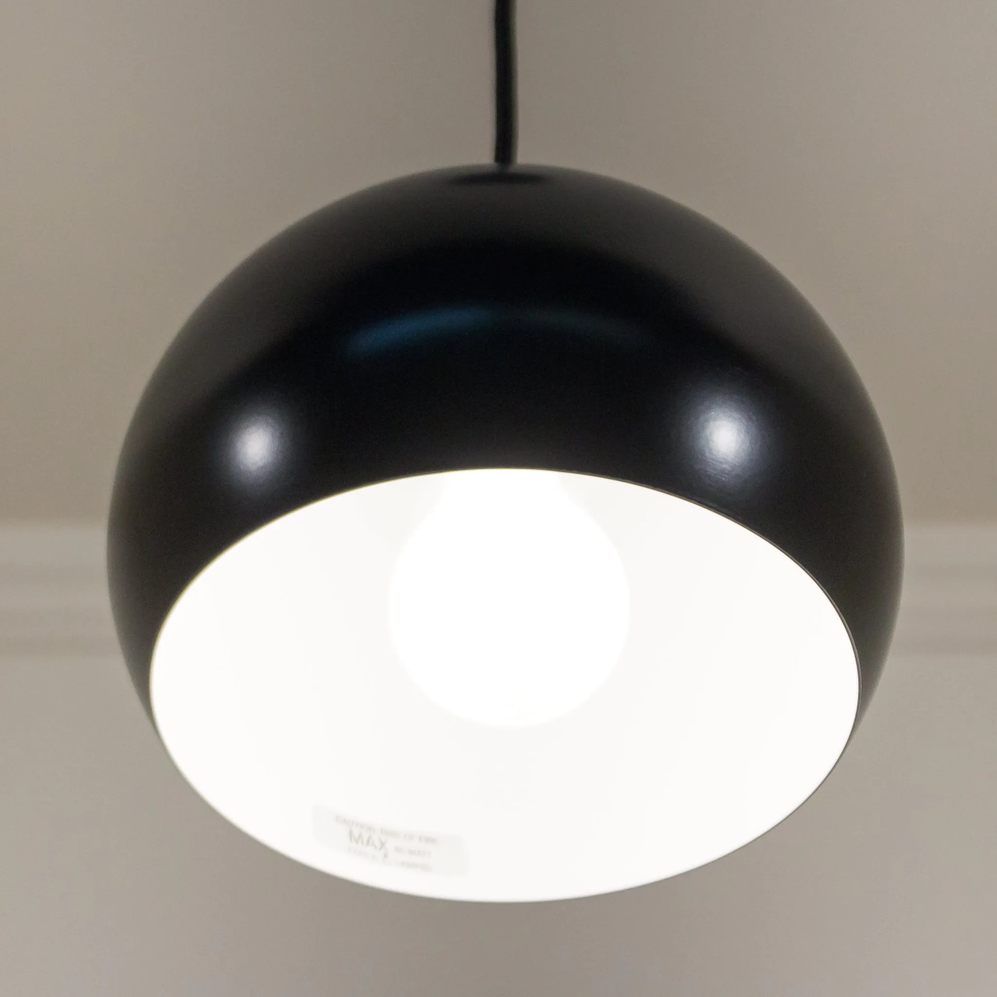 Black Sphere Schoolhouse Electric Pendant Light