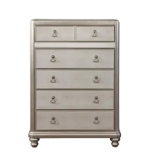 Bling Game 6-drawer Chest Metallic Platinum