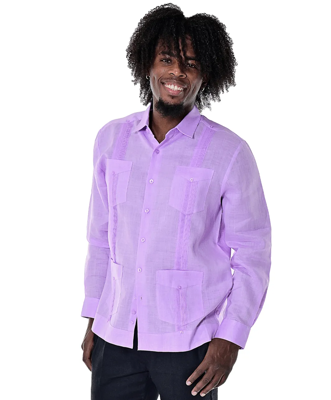 Bohio 100% Linen Traditional Guayabera Shirt for Men's 4 Pocket L/S in (7) Colors -MLS501