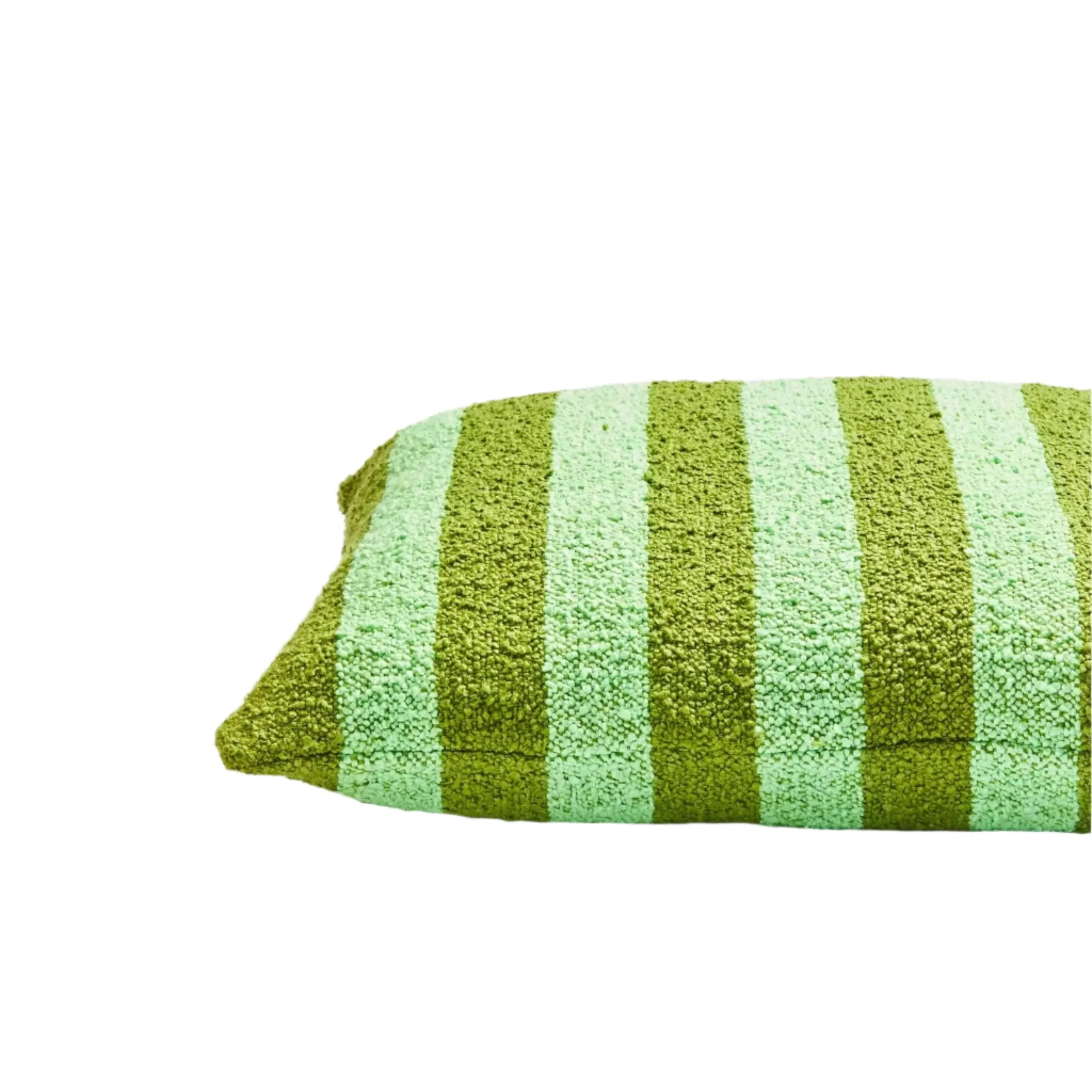 Boucle Stripe Cushion - Olive