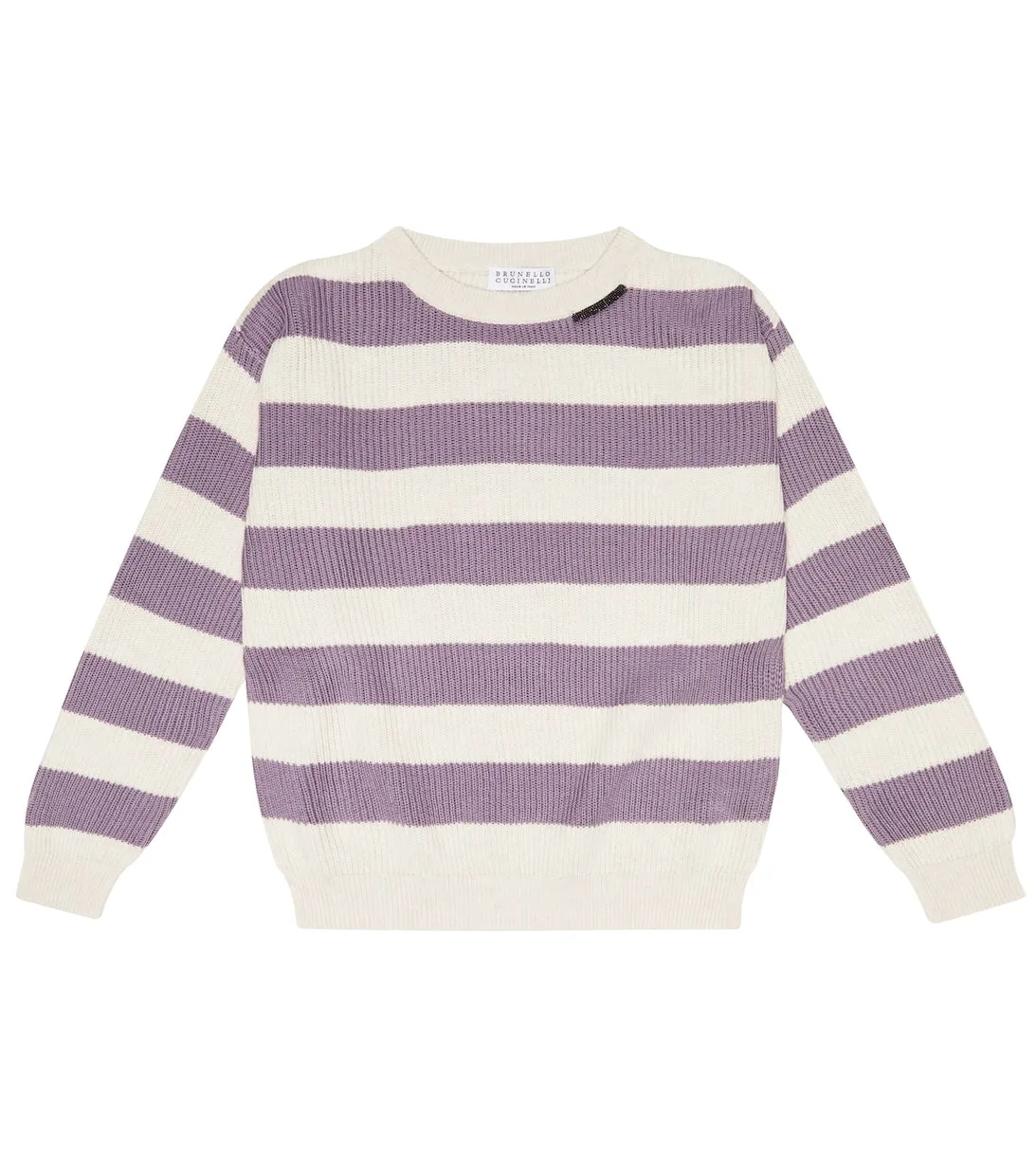 Brunello Cucinelli striped cotton sweater, multicolored