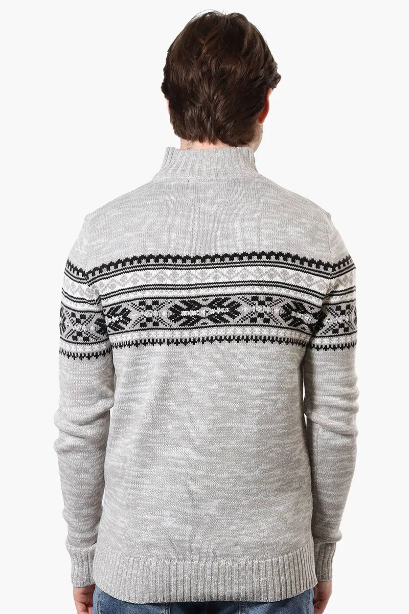 Canada Weather Gear Fair Isle Pattern Pullover Sweater - Grey