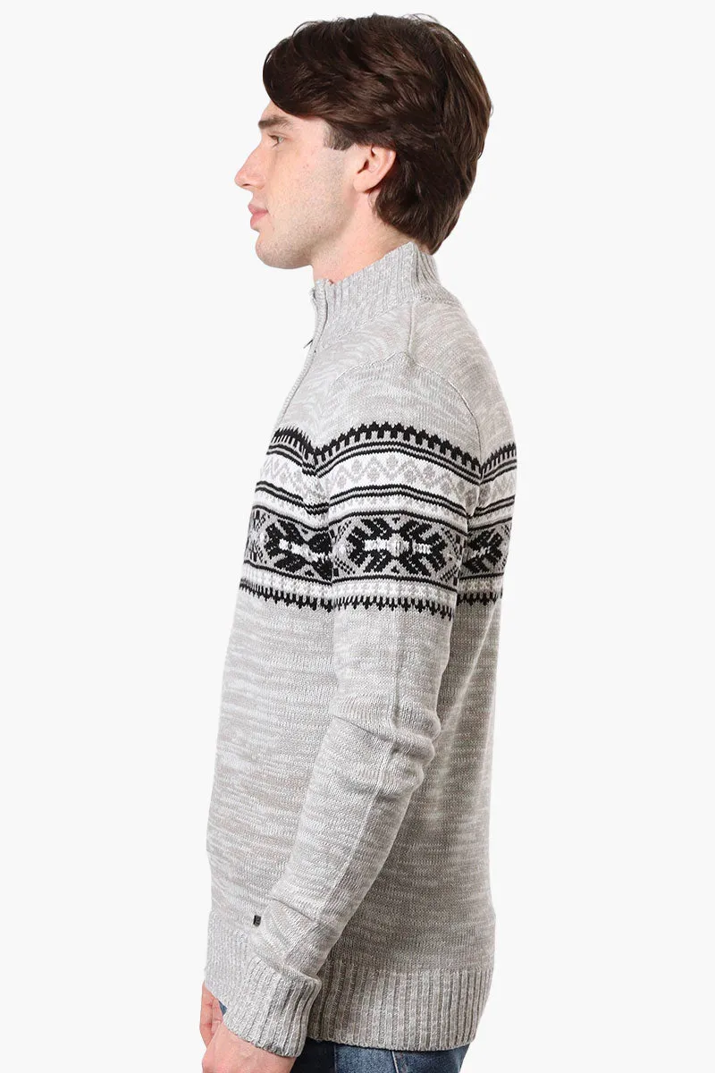 Canada Weather Gear Fair Isle Pattern Pullover Sweater - Grey