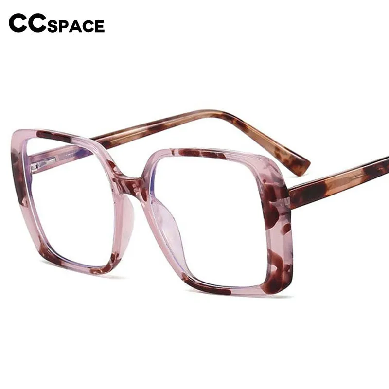 CCspace Women's Full Rim Oversized Square Tr 90 Titanium Eyeglasses 54640