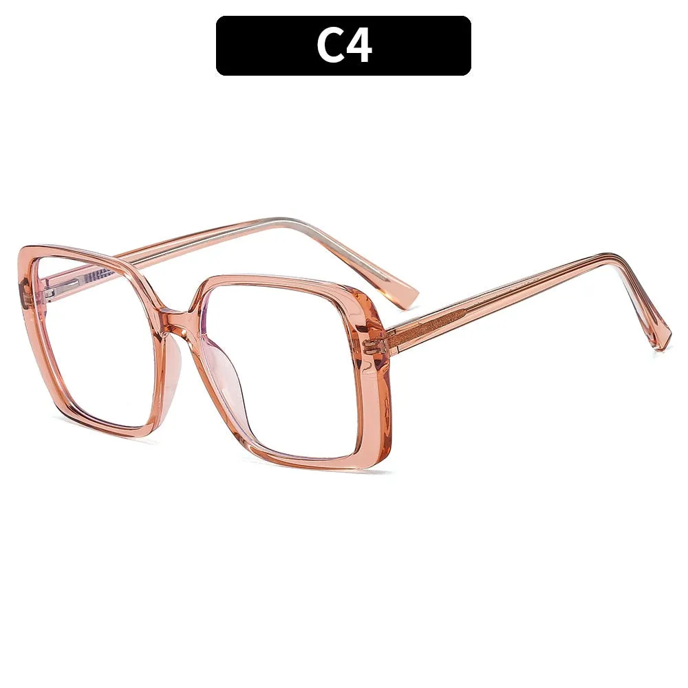 CCspace Women's Full Rim Oversized Square Tr 90 Titanium Eyeglasses 54640