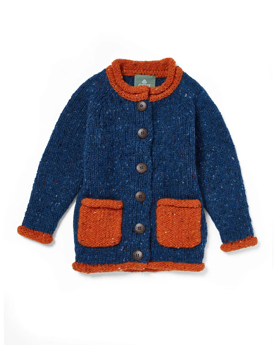 Child's Cardigan - Blue and Orange