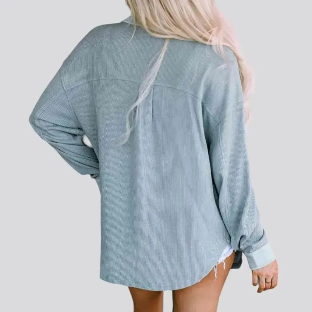 Color oversized denim jacket for women