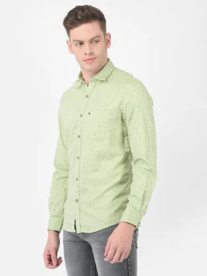 Cotton Green Slim Fit Printed Shirt