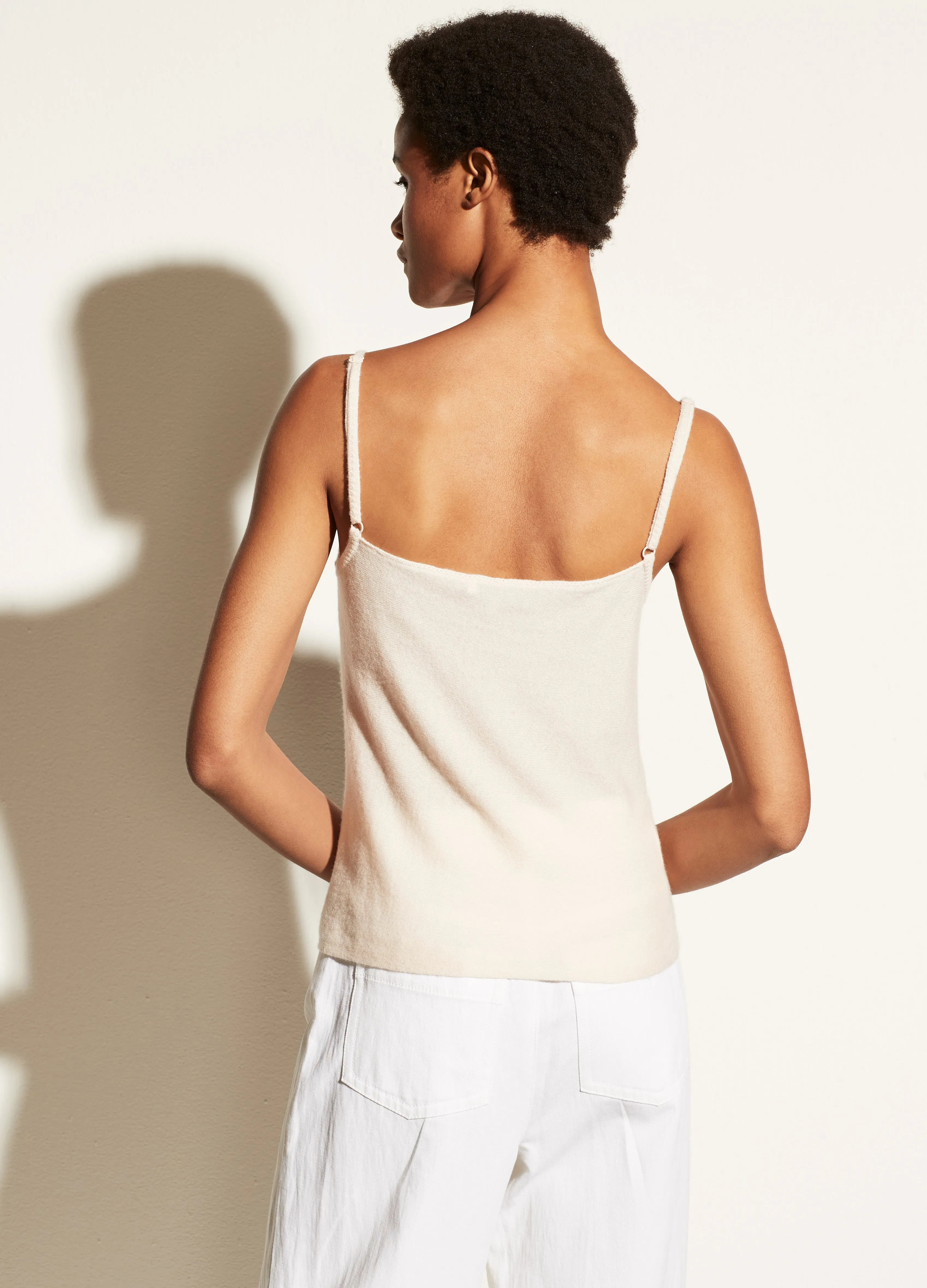 Crochet Neck Camisole in Light Shell