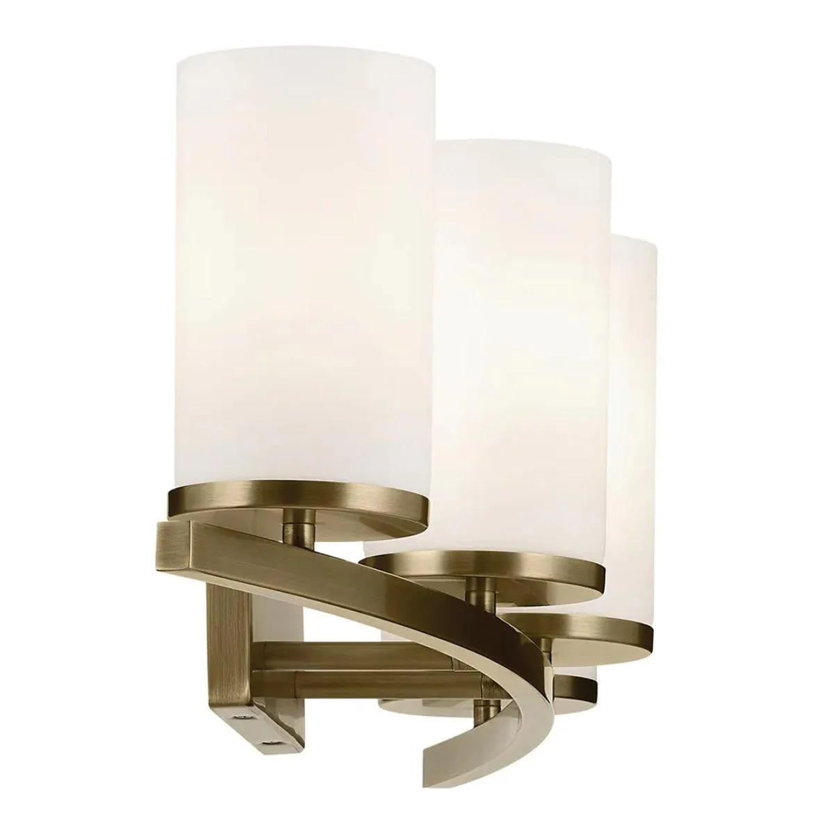 Crosby 31 In 4-Lights Bathroom Vanity Light With Satin Etched Cased Opal Glass, Gold Finish