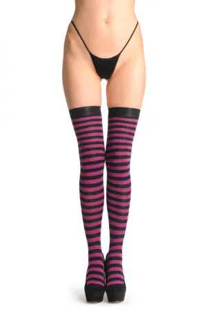 Dark Pink & Black Stripes