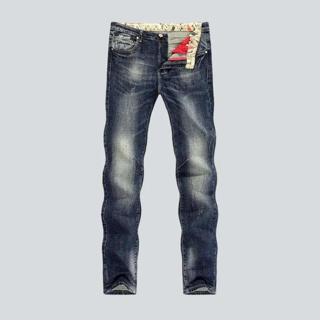 Dark retro blue men's jeans