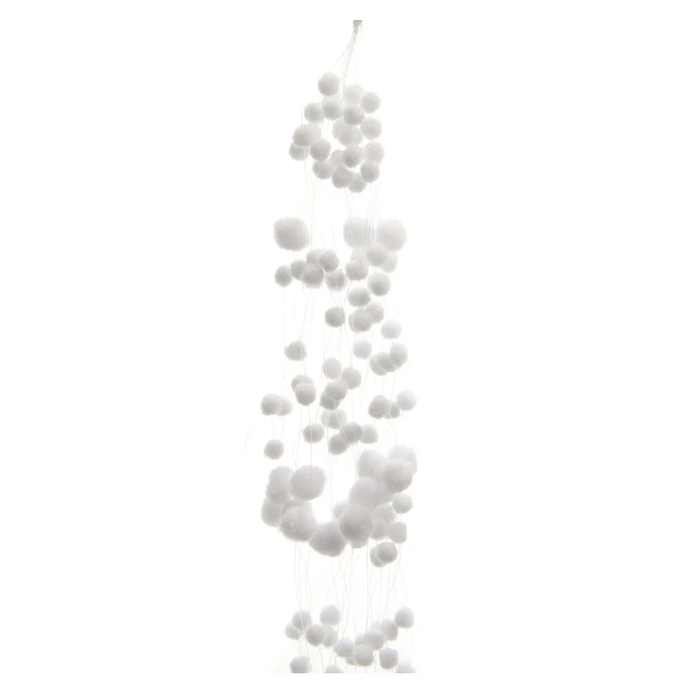 Decoris 135cm White Snowball Garland