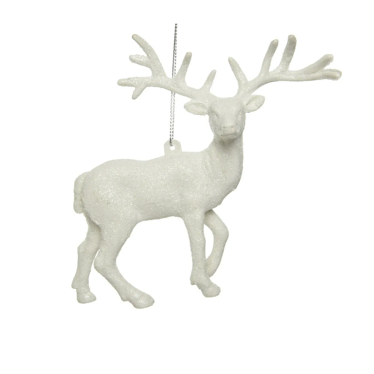 Decoris 14cm White Hanging Deer