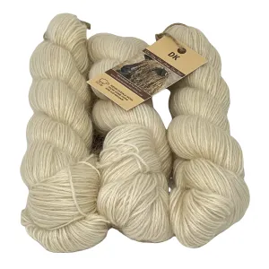 DK (8 Ply/Light Worsted) 300g (10.58 oz) Rare Breed Wensleydale and Luxury Kid Mohair Natural