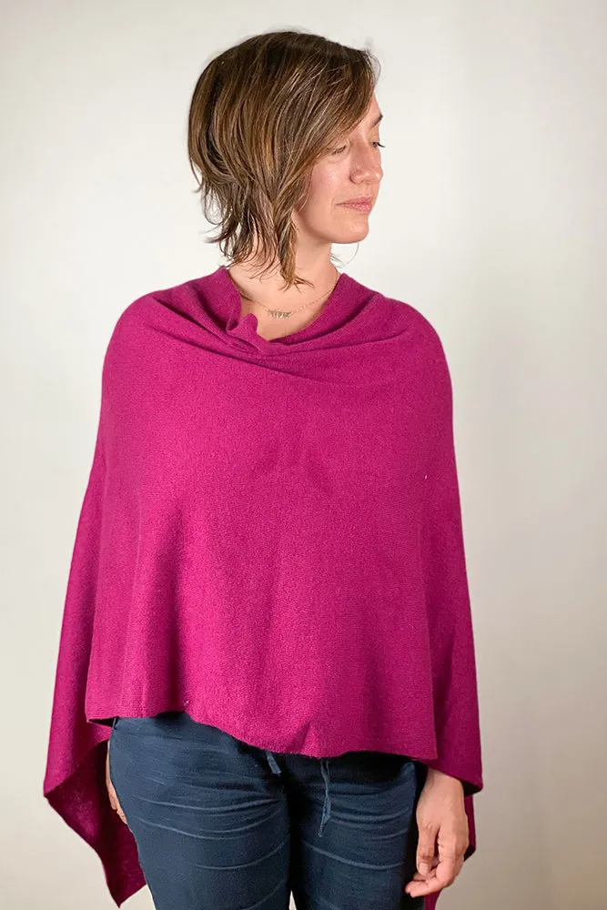 Dolma Cashmere Poncho Berry