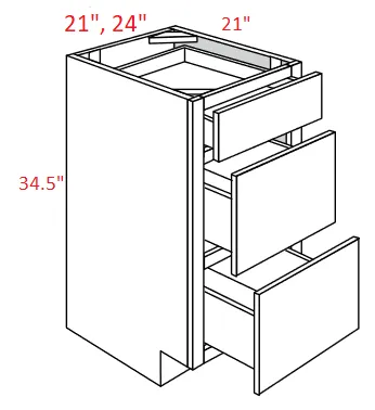 EB10-VDB21 Elegant White Assembled Vanity Drawer Base cabinet