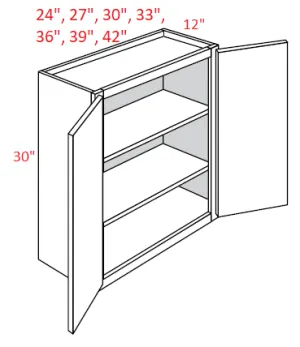 EB22-3030 Elegant Dove Assembled 30x30 Wall Cabinet