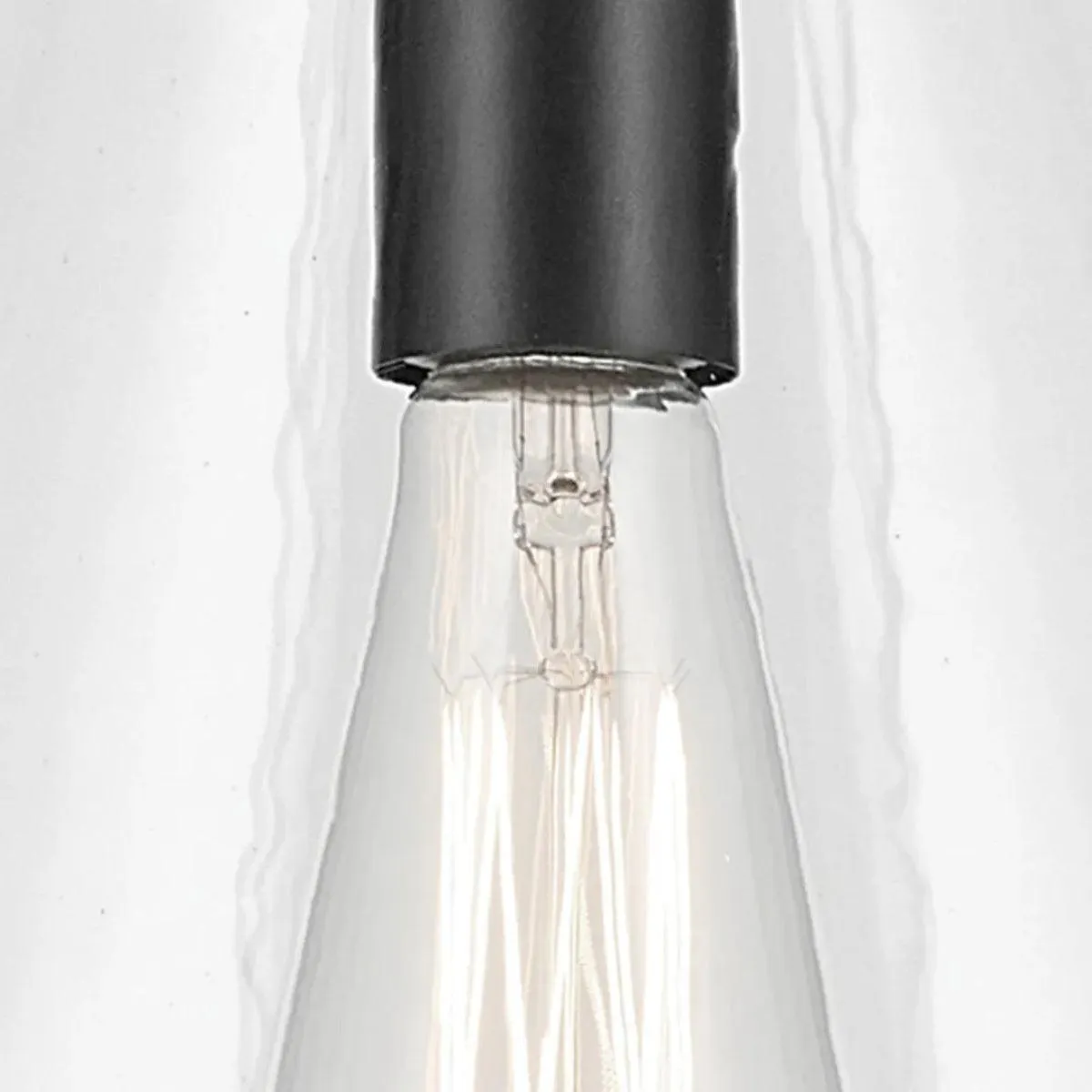 Everly 16" 1-Light Cone Pendant Light with Clear Glass, Black Finish