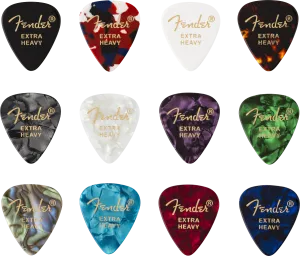 Fender 351 Celluloid Medley (12) Extra Heavy Picks