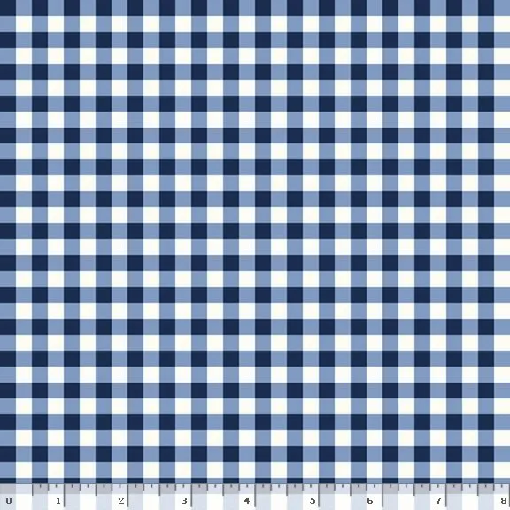 Gingham Weaves | 1/4" Gingham Check - Navy | Yarn-Dyed Cotton