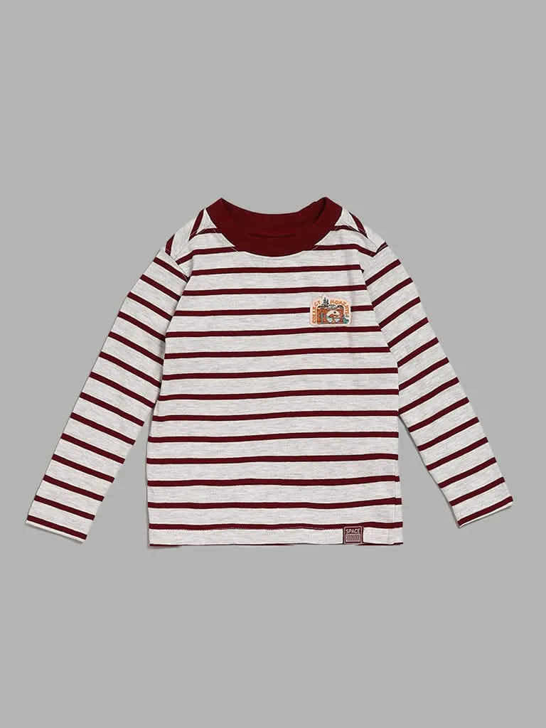 HOP Kids Red Striped T-Shirt