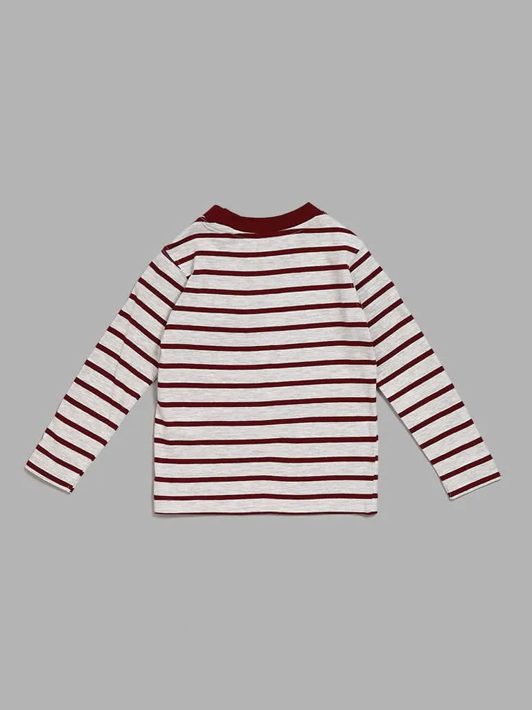 HOP Kids Red Striped T-Shirt