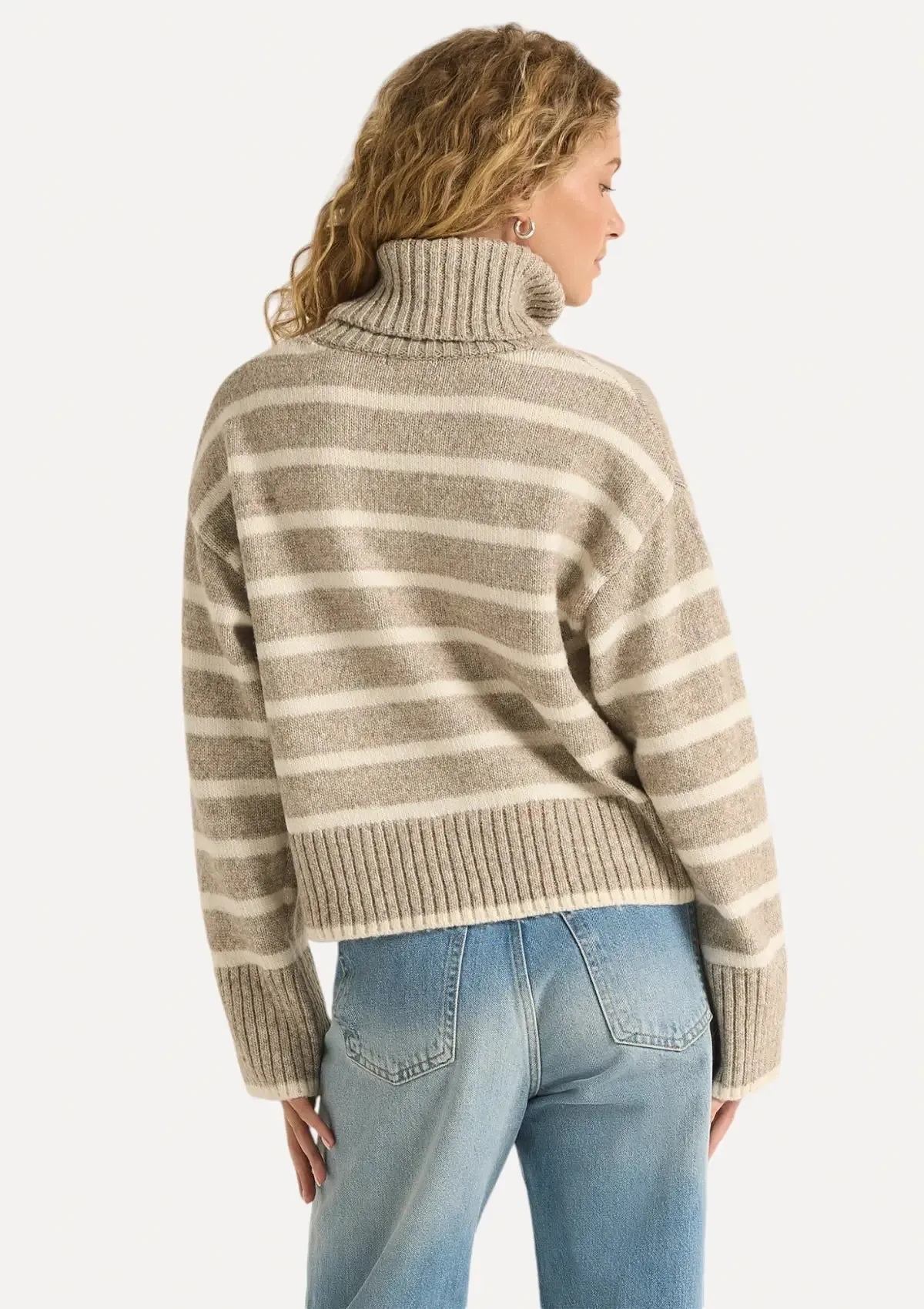 Josephine Stripe Sweater - Heather Taupe