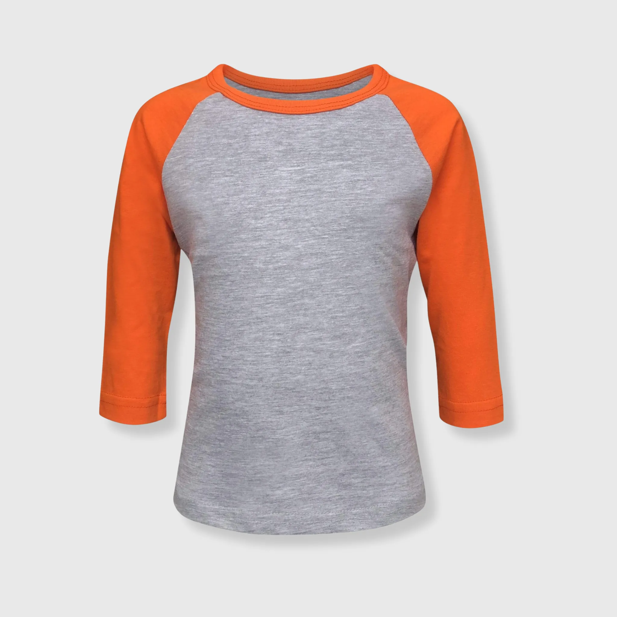 Kids Plain Raglan 3/4 T-Shirt - Gray Body