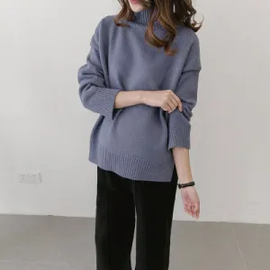 Korean winter new maternity pregnant women sweater size loose turtleneck sweaters backing